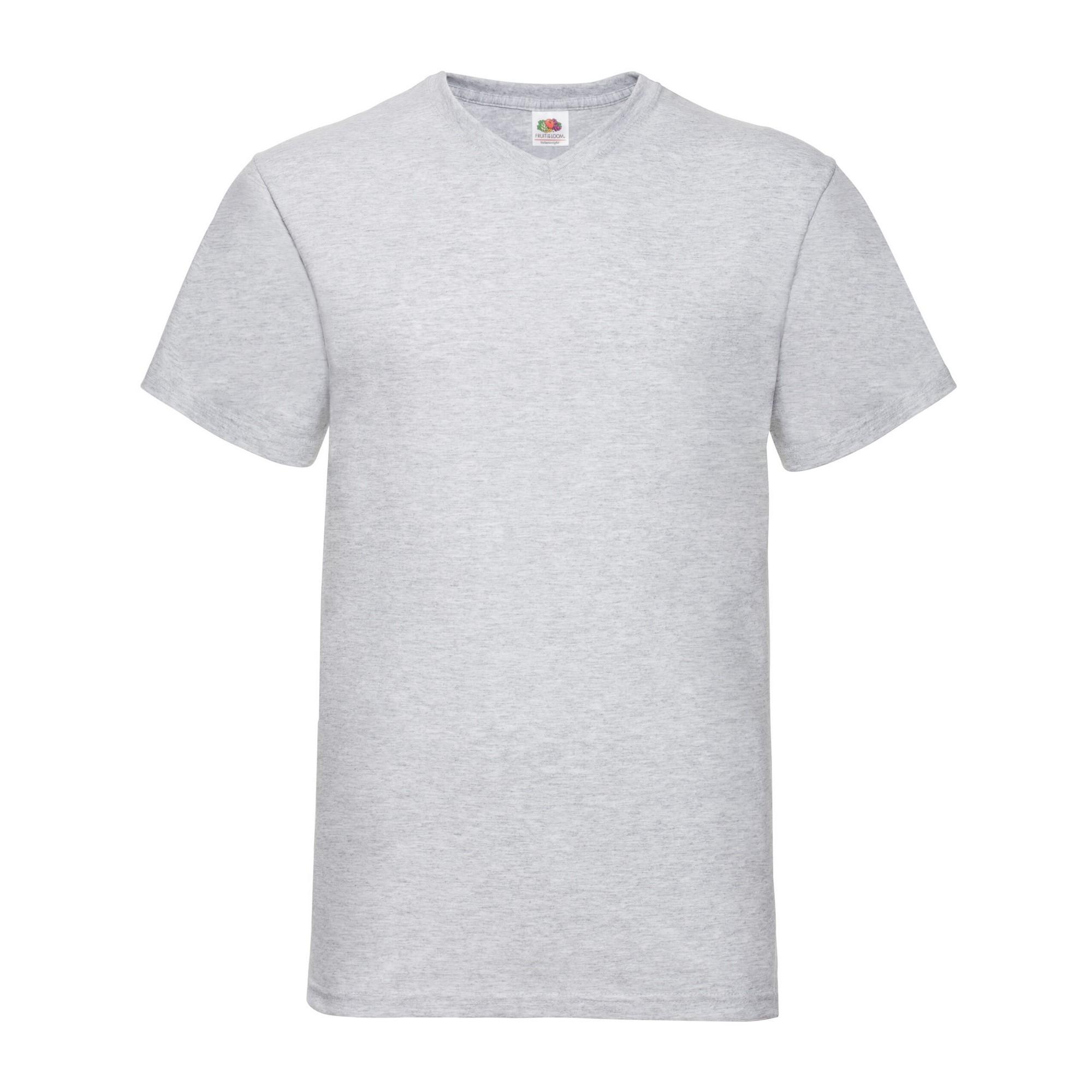 Fruit Of The Loom Heren Valueweight Heather T-shirt met V-hals S