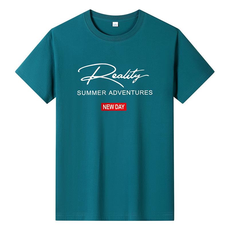 Bistrota Groot formaat puur katoenen heren T-shirt met korte mouwen voor jongens XL zout water