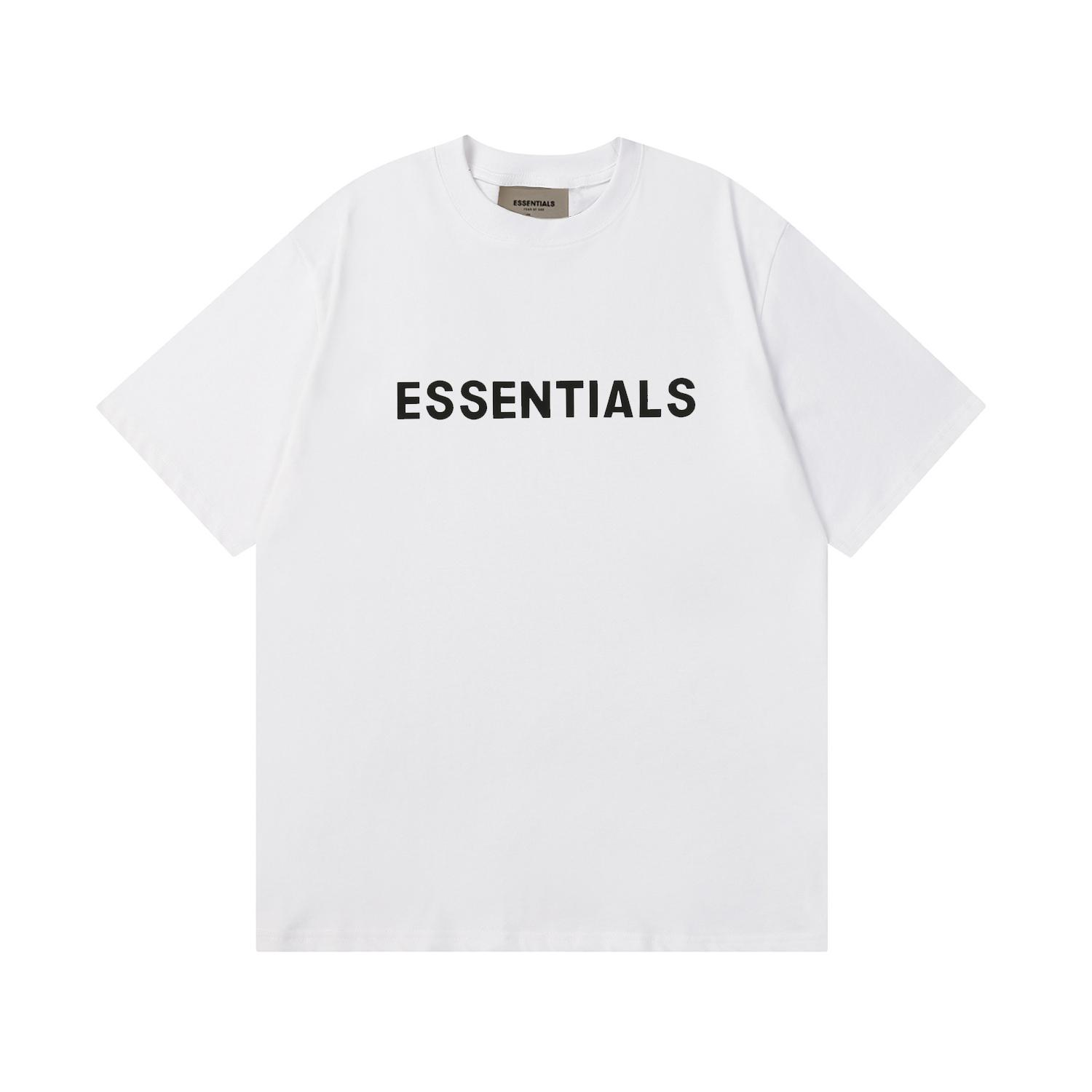 Essentials T-shirt voor heren geperste lijmletters losse ronde hals high street fashion heren en dames korte mouwen t-shirts S