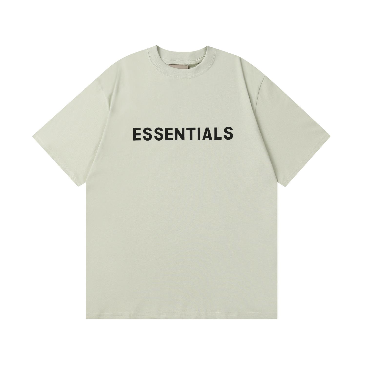 Essentials T-shirt voor heren geperste lijmletters losse ronde hals high street fashion heren en dames korte mouwen t-shirts S