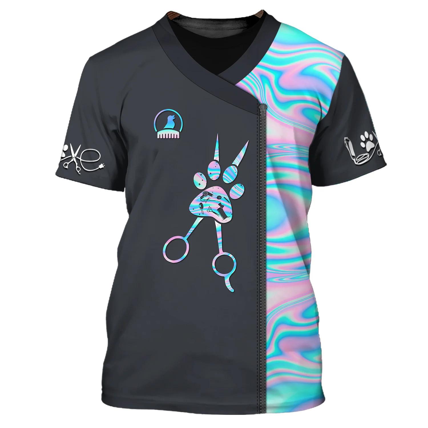 ETST WENDY 005 Pet Groomer T-shirts Hond Kat Verzorging 3D Print Streetwear Mannen Vrouwen Mode Oversized T-shirt Cosplay Tees Tops Uniform Kleding M