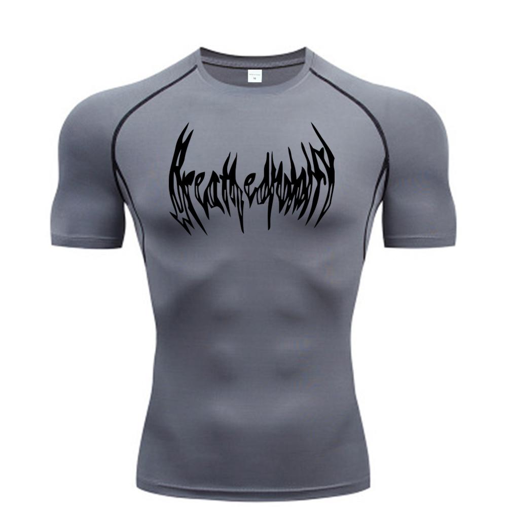 Dress in July 2024 Milk Silk Fitness T-shirt Heren Muscle Gym Compressie Sportkleding Snel drogend Ademend Sport Bottoming Shirt S
