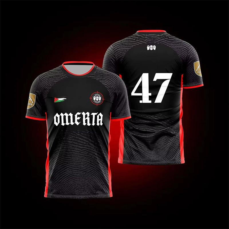Huiteng Summer 3D printed breathable jersey men's outdoor sportswear casual crew neck short-sleeved T-shirt clothing M