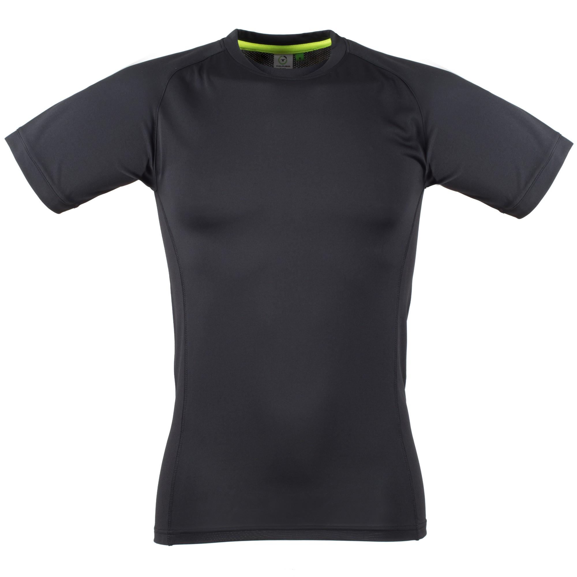 Tombo Teamsport heren slim fit T-shirt met korte mouwen zwart