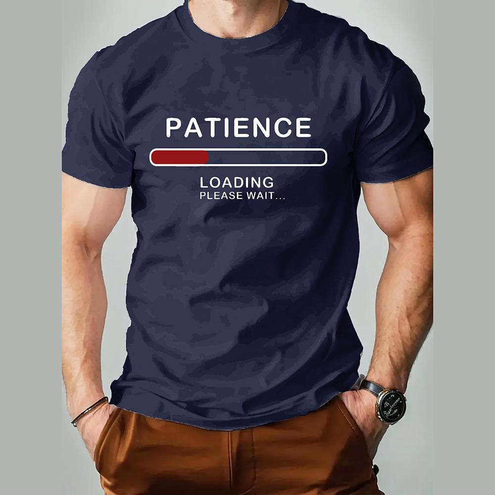 Chaokebang Grappig 3D-letterprint T-shirt voor heren, modieuze eenvoud, korte mouwen, casual O-hals, oversized T-shirt, ademende T-shirts XL