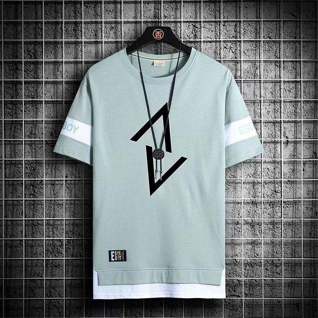 SHIZI Heren T-shirts Mode Zomer Streetwear Print T-shirt Casual Mannen Kleding Harajuku Korte Mouw Tops Tees M