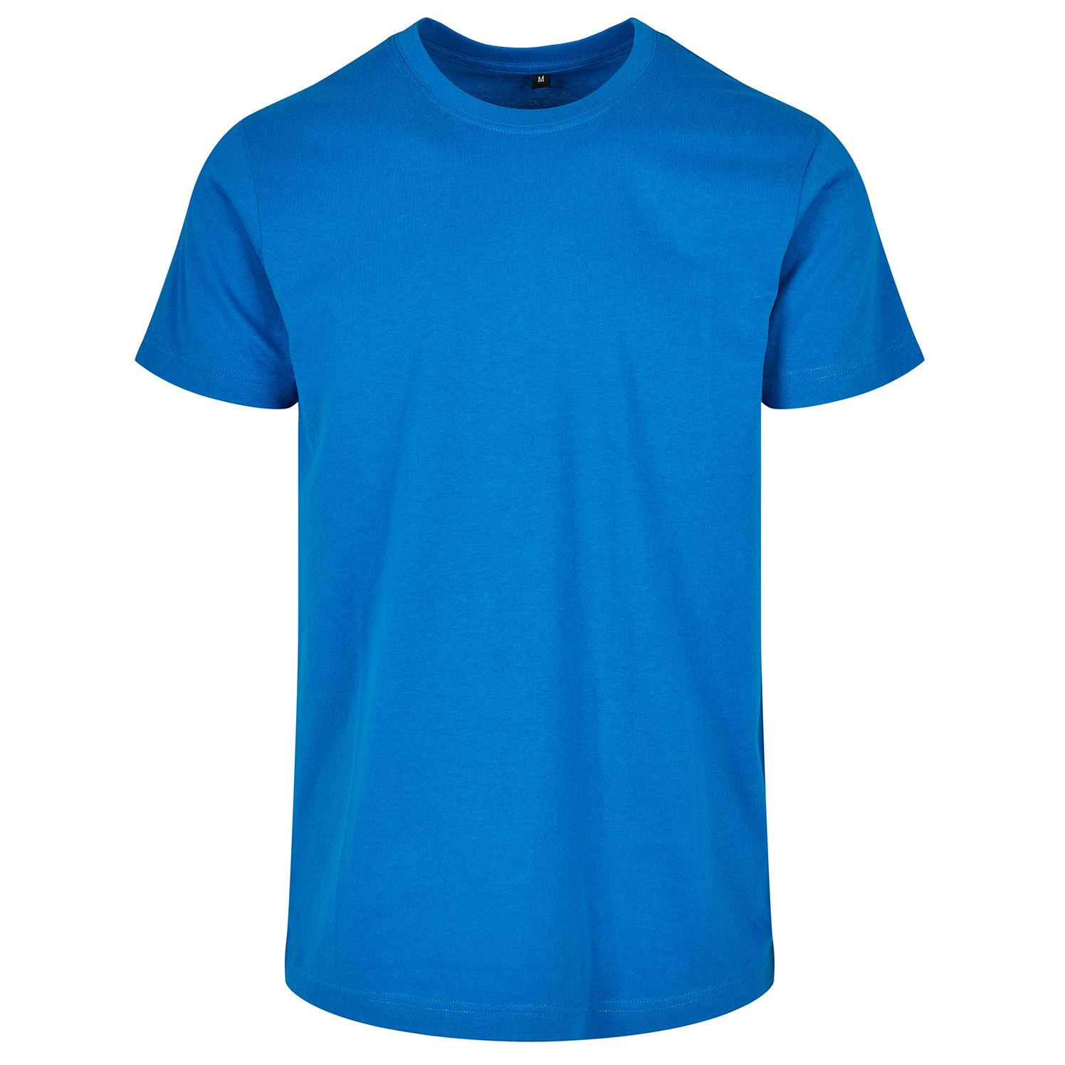 Build Your Brand Heren Basic T-shirt met ronde hals M blauw