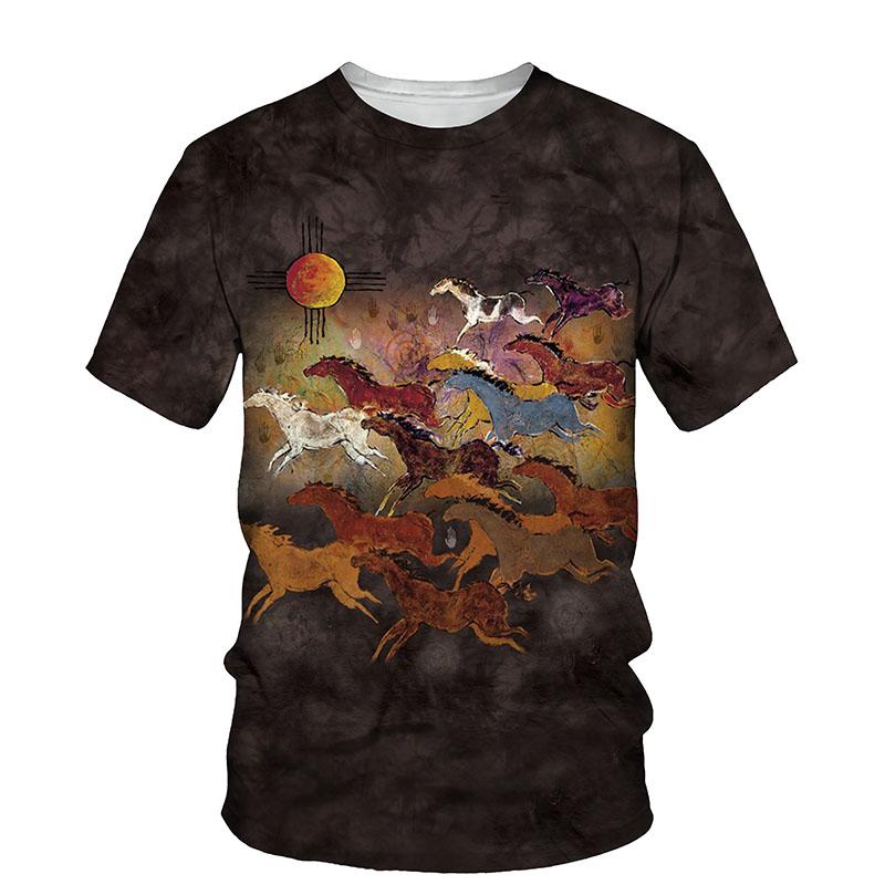 ETST WENDY 05 Knappe Paard grafische t-shirts Zomer Mode Dierenpatroon Print t-shirt Casual Persoonlijkheid Hip Hop streetwear mannen T-shirt 6XL