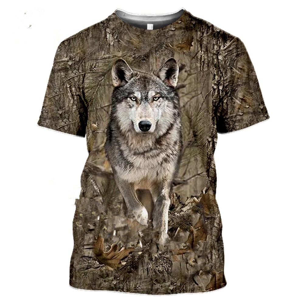 Kukebang Explosieve camouflage jacht dier konijn mannen zomer casual groot formaat 3D T-shirt street fashion trui met korte mouwen 6XL