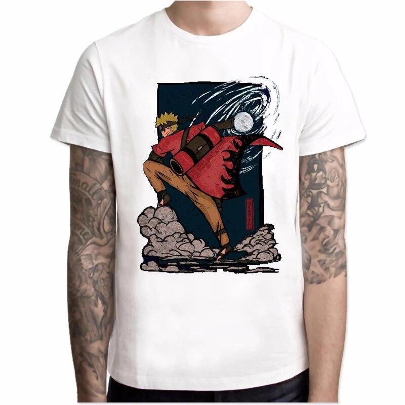 YSM Cotton Tshirt T-shirt Heren Mode Cool O-hals Naruto Love Ramen Print T-shirt Korte mouw Casual XXXXL wit