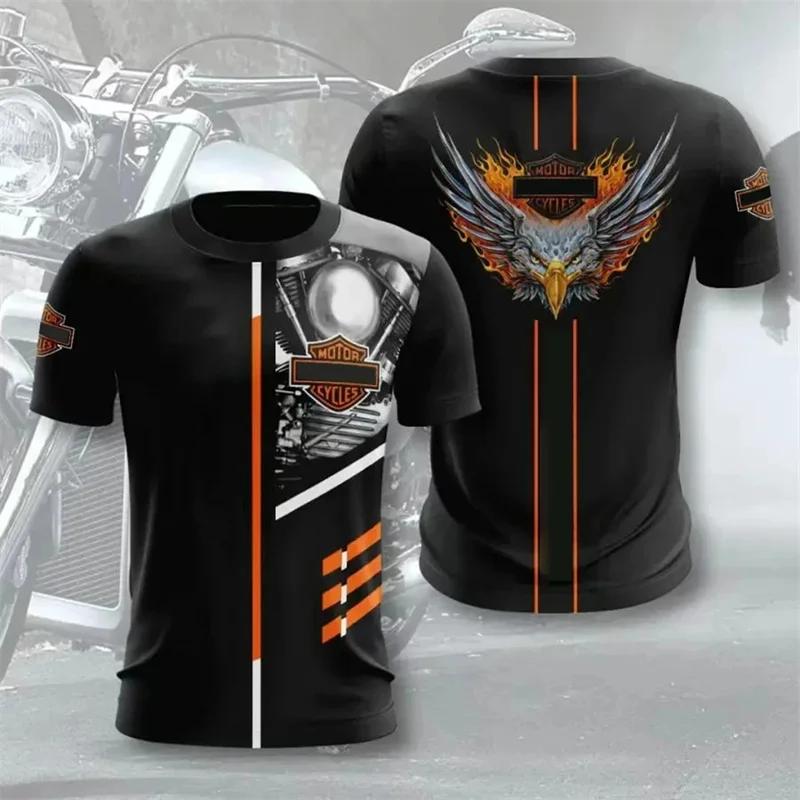 ETST 03 2024 Nieuwe Hot Sell Match Skull Mannen Vrouwen Motorfiets Harleys Race 3D T-shirt Korte Mouw Davidsons Cool Trend Oversized Tees Tops 5XL