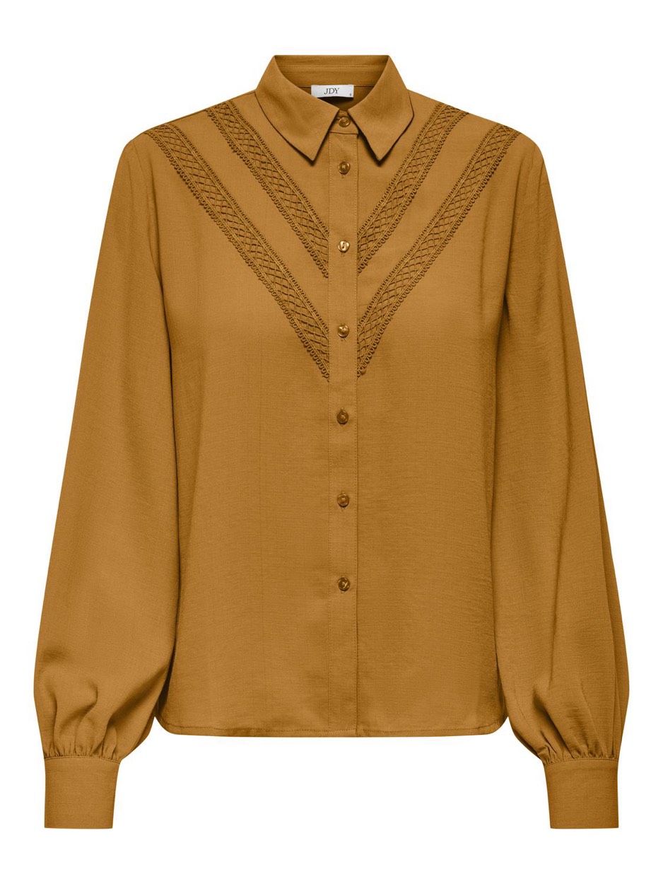 Jacqueline de Yong Jdyrachel ls lace shirt wvn oker