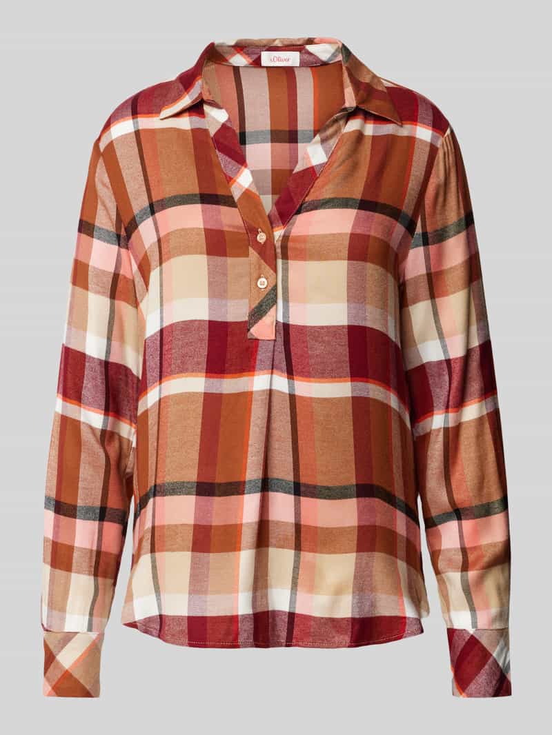 S.Oliver Blouse met lange mouwen met ruitpatroon