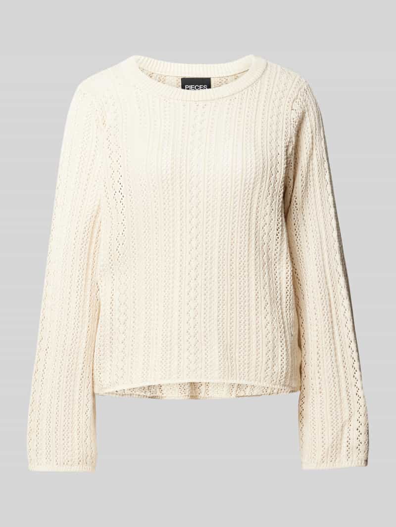Pieces Trui met ronde hals PCNUKA LS O-NECK KNIT NOOS BC