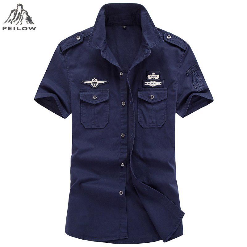 Jianchi.C Clothing Herenoverhemd 100% katoen Leger tactisch overhemd Katoen Casual militaire stijloverhemden Grote maat 6xl XXXL