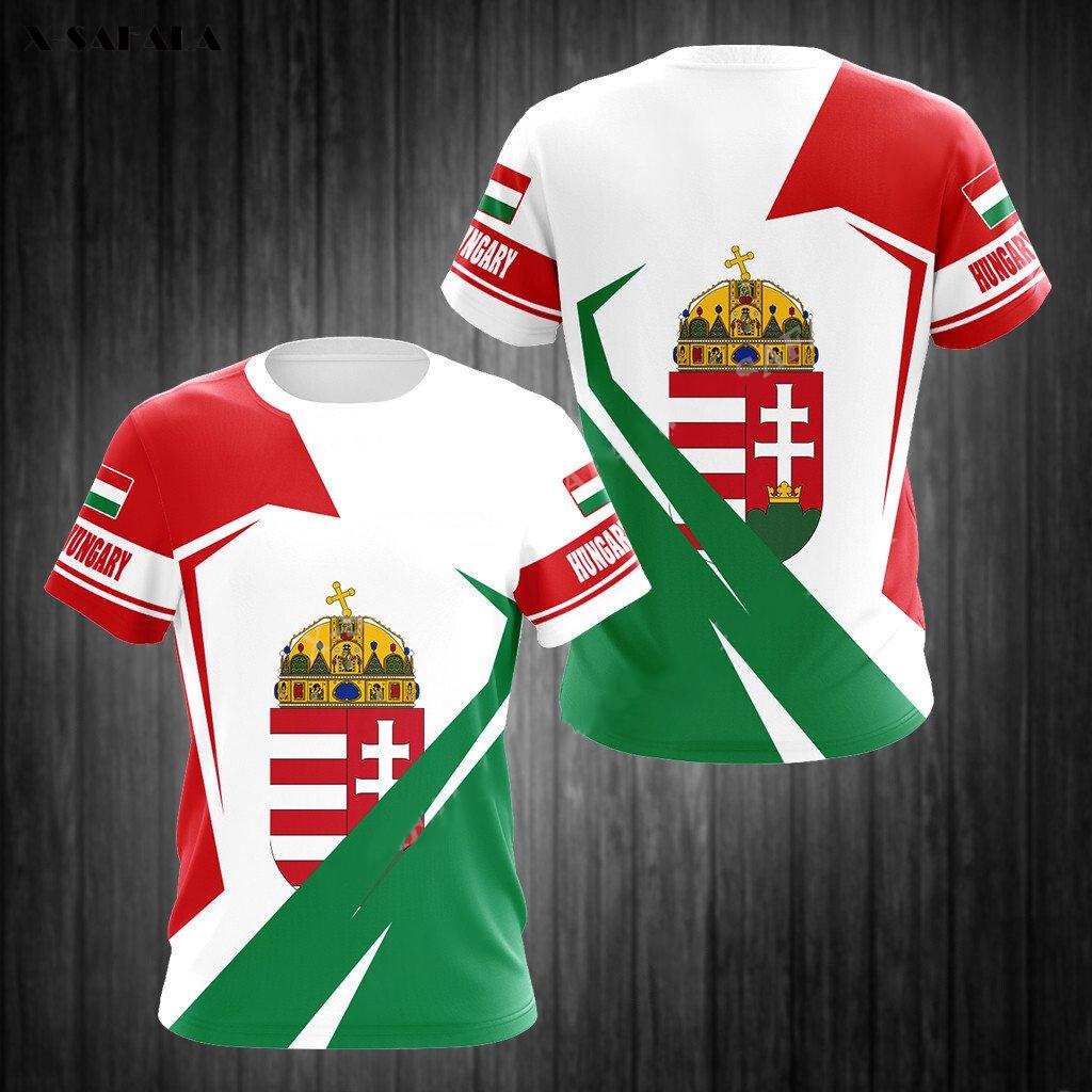 ETST 03 Hongarije Vlag Print Heren T-shirt Hoge Kwaliteit Korte Mouw Mode Ronde Hals Tops Straat Harajuku Tees Oversized Retro Kleding M
