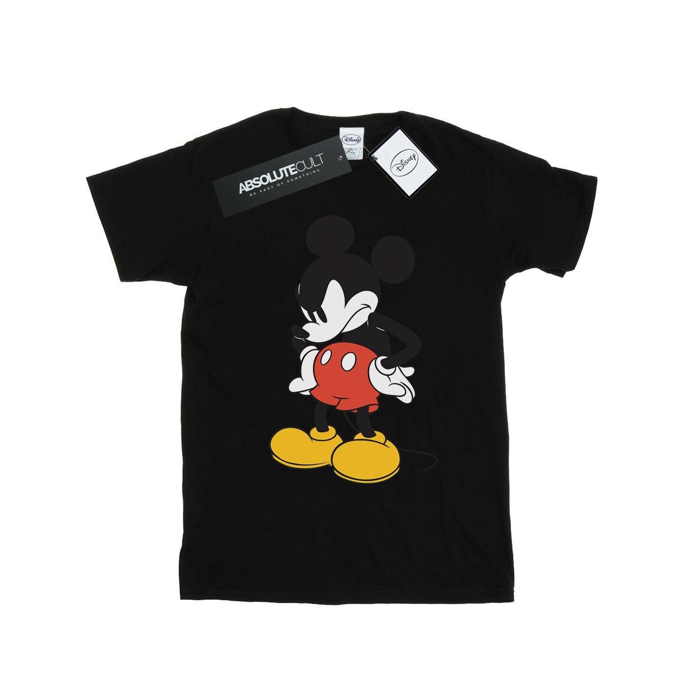 Disney Heren Mickey Mouse Angry Look Down T-shirt L zwart