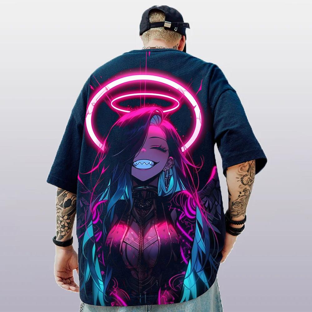 ETST WENDY 005 3D Anime Karakter Print Heren T-shirt 2024 Nieuw Oversized Korte Mouw T-shirt Voor Heren Street Hip-Hop Tee Top Snel Drogende T-shirts 2XL