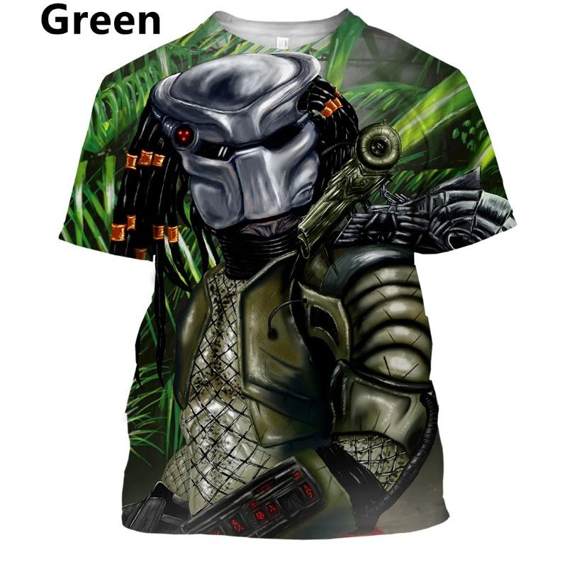 ETST WENDY 005 Nieuwe zomer Predator 3D-print T-shirt Casual grappig heren dames korte mouwen oversized kleding top tees ademend en koel XL