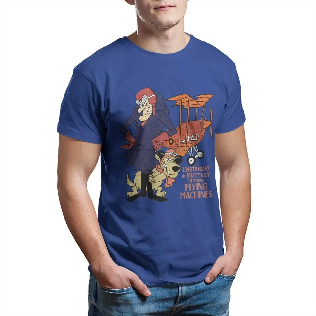 The best product for you Heren Dastardly Muttley Flying Machines Wacky Races Cartoon T-shirts Katoenen kleding O-hals T-shirt Grafisch bedrukte T-shirts XXXXXL goud