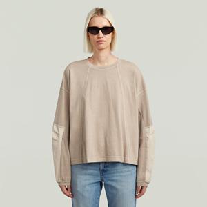 G-Star RAW Washed 3D Mix Oversized T-shirt - Beige - Dames