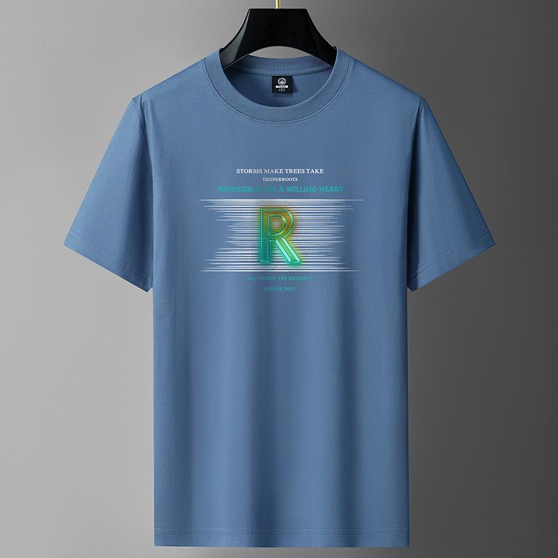 Bistrota R M-6XL Puur katoenen heren T-shirt met korte mouwen en ronde hals voor jongens, casual T-shirt XXL