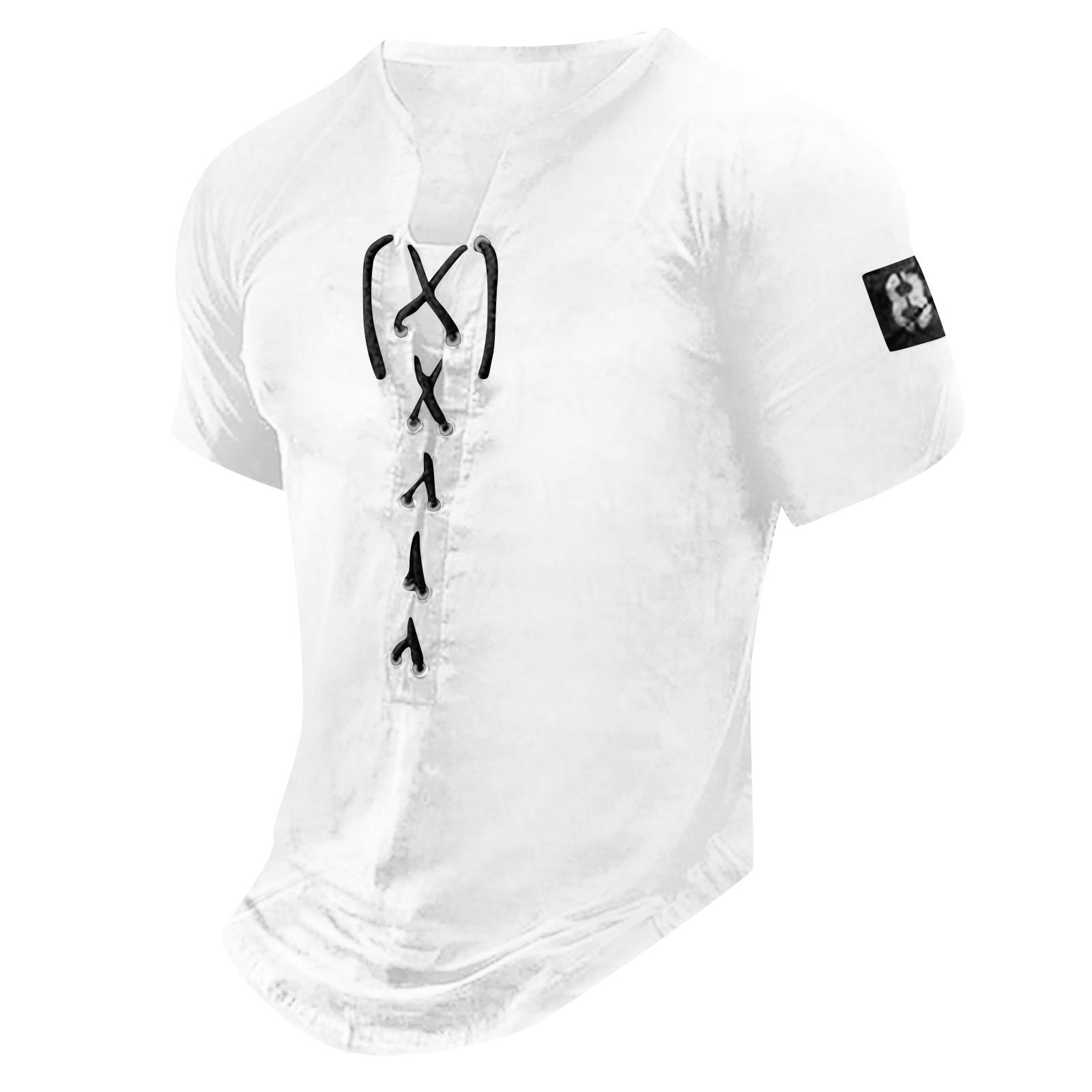Ren Beauty Grafisch en geborduurd mode-T-shirt voor heren met korte mouwen, lente en zomer, bedrukt met korte mouwen XL wit