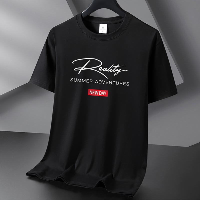 AI Supermarket Unisex Pure Katoenen Korte Mouw Trendy Casual T-shirts - Grote Maten Zomer Tops XL zwart