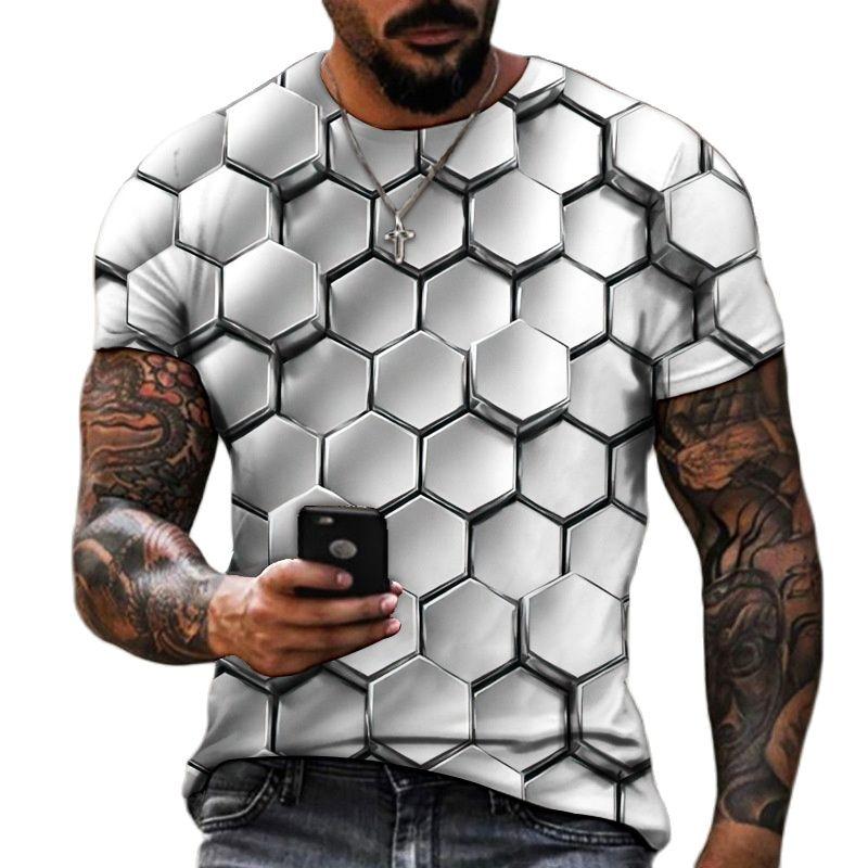 Wengy 2 3D T-shirt Voor Mannen Mode Hip Hop O-hals Korte Mouw Tops Abstract Harajuku Mannen T-shirts Oversized Tees Shirt man Kleding M