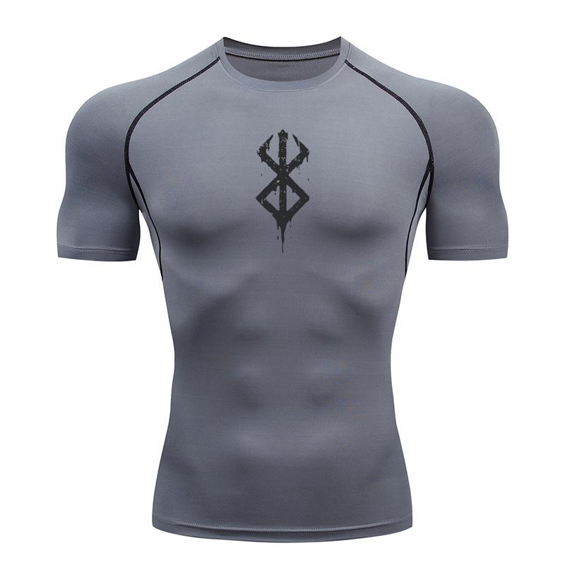 Kukebang Anime Berserk Guts heren compressieshirt Fitness Sport Running Tight Gym T-shirts Tops Tee Zomer M