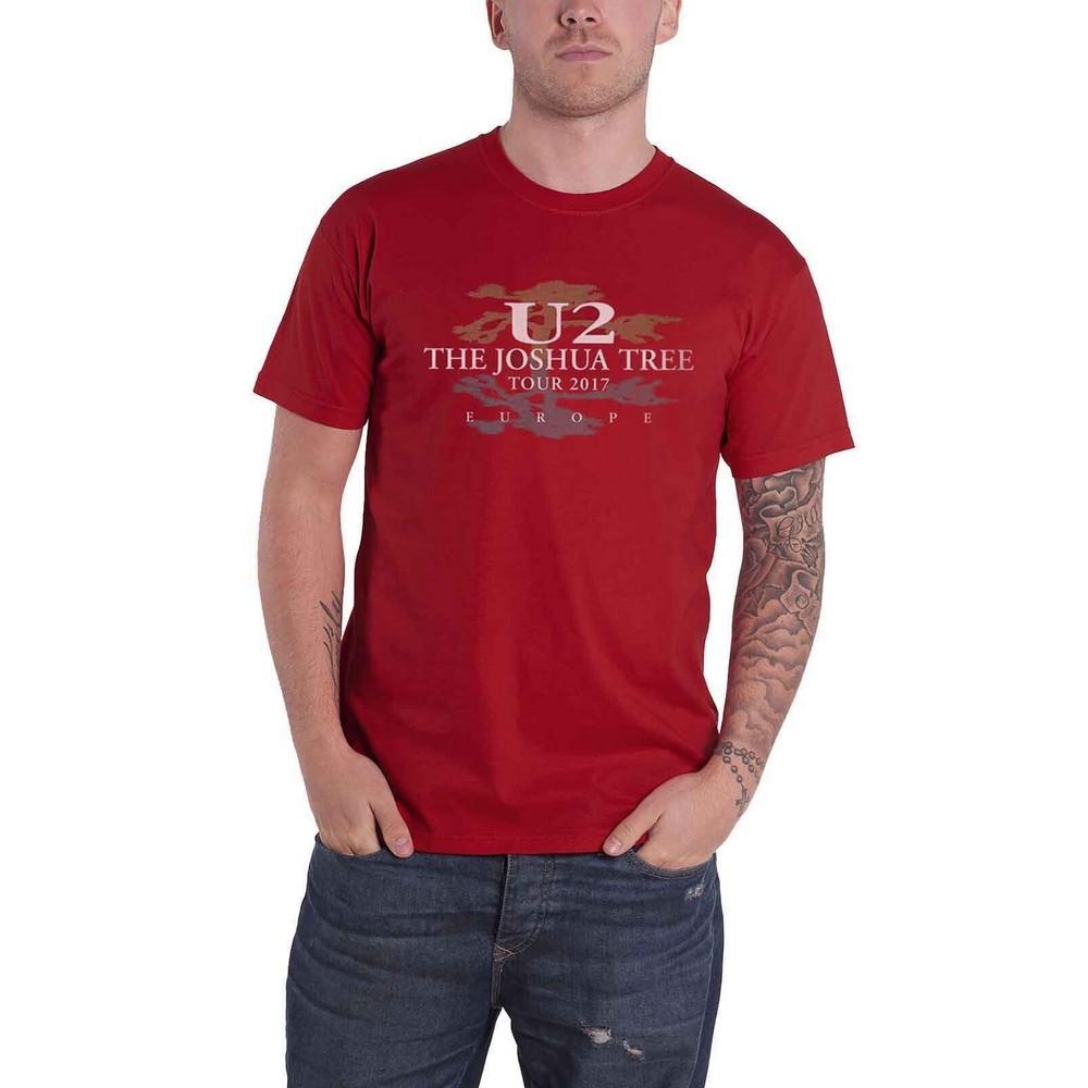 U2 Unisex volwassen Joshua Tree T-shirt met rugprint S rood
