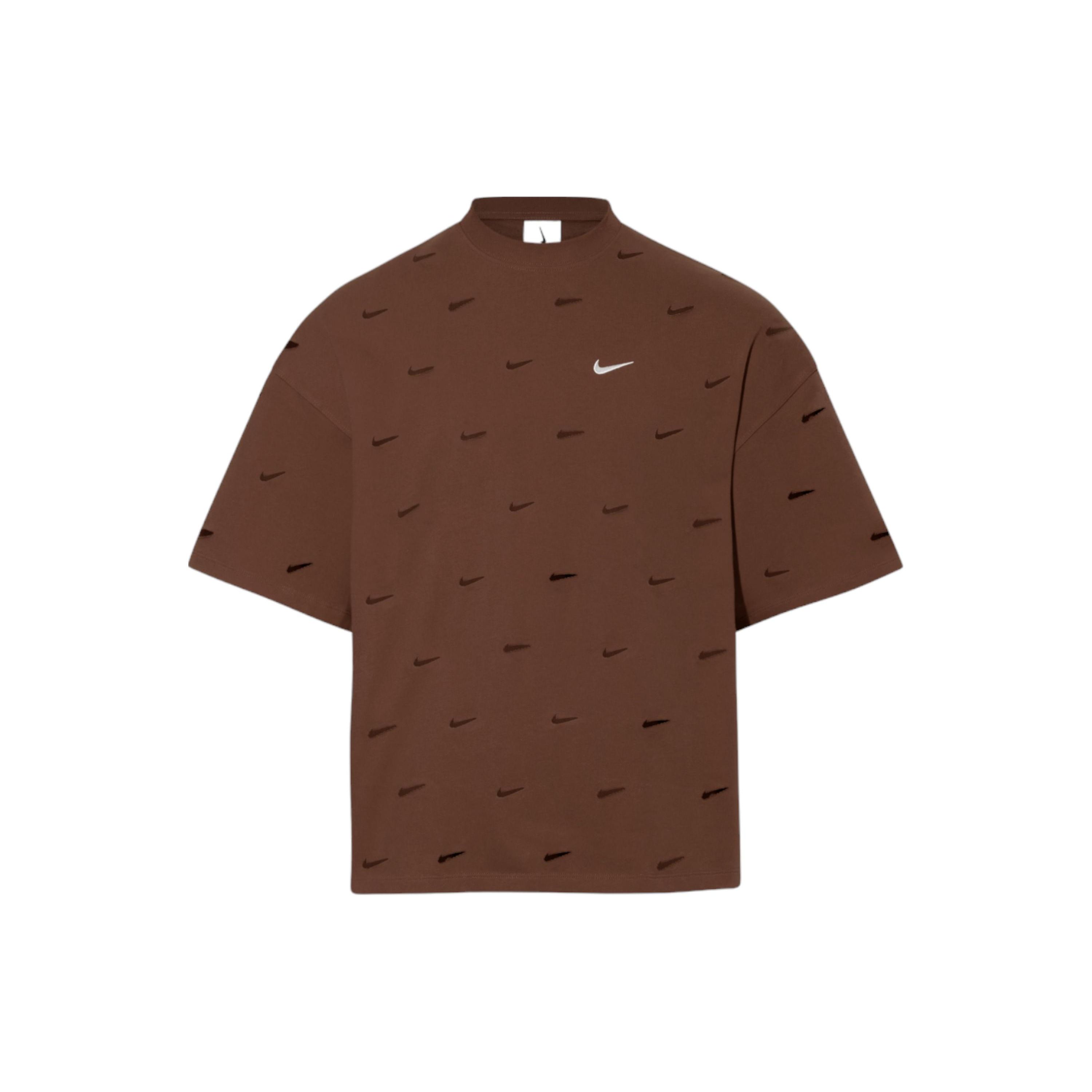 Nike X Jacquemus Co-Branded Hollow-Out T-shirt met Verlaagde Schouders V1 Unisex Tops Cacaobruin FJ3478-259 M