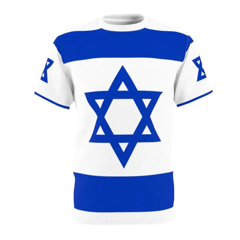 Wengy 2 Mode Israël Nationaal Embleem Vlag 3D Print T-shirt Voor Heren Kleding Dagelijks Casual Straat Hip Hop O-hals Korte mouwen Tops M