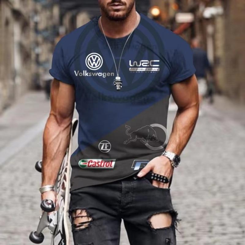 Forever Men Zomer Autorally Sport T-shirt 3D Geprint Ademend Buiten Top O-hals Sport Sneldrogend Heren T-shirt Top XL