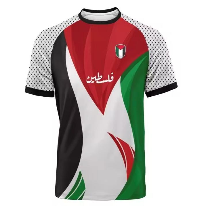 ForYourBeauty Heren Palestijnse Vlag Jersey T-shirt Ademend 3D-print XL