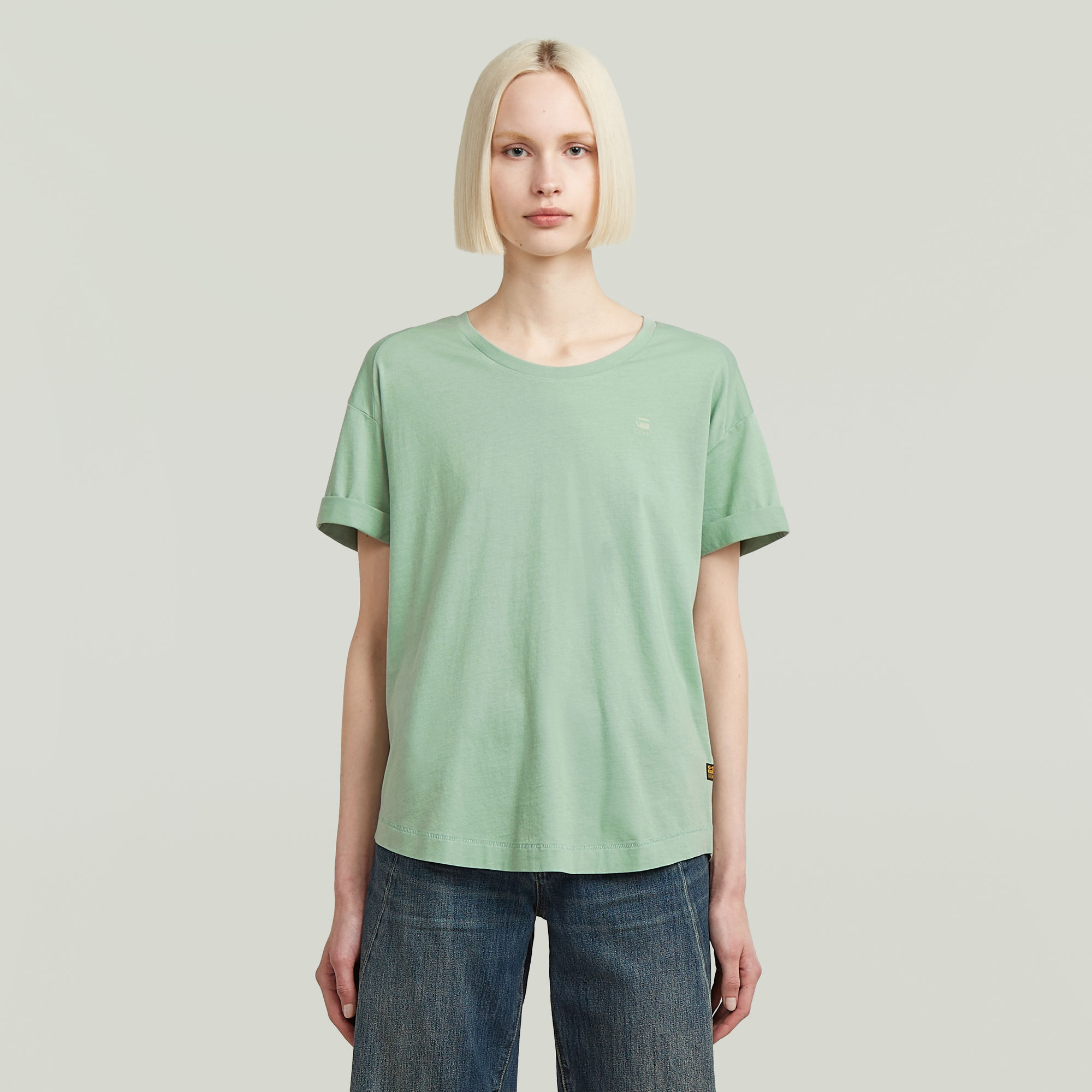 G-Star RAW Rolled Up Boyfriend T-Shirt - Groen - Dames