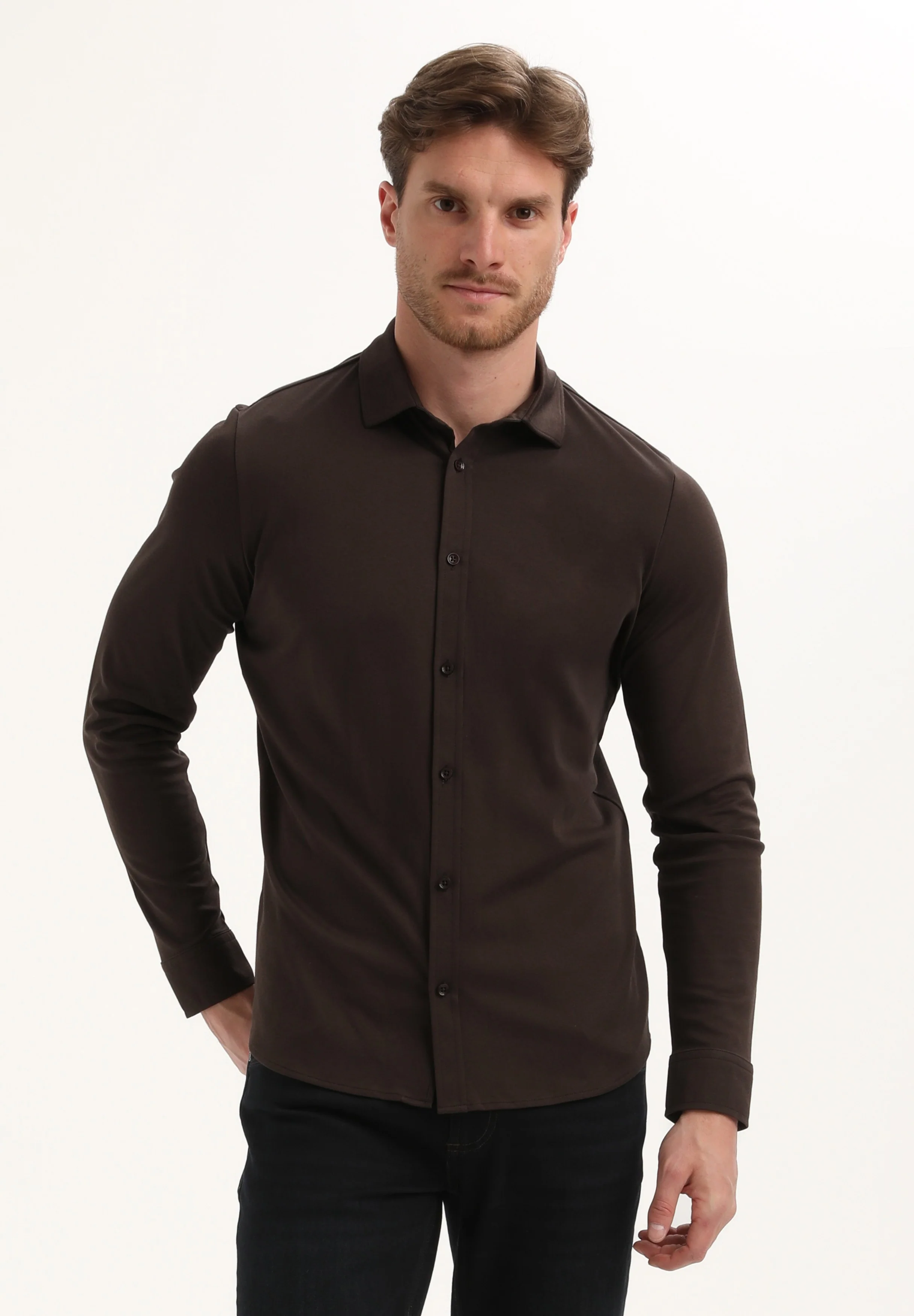 Gabbiano Heren overhemd 333510 5702 oak brown