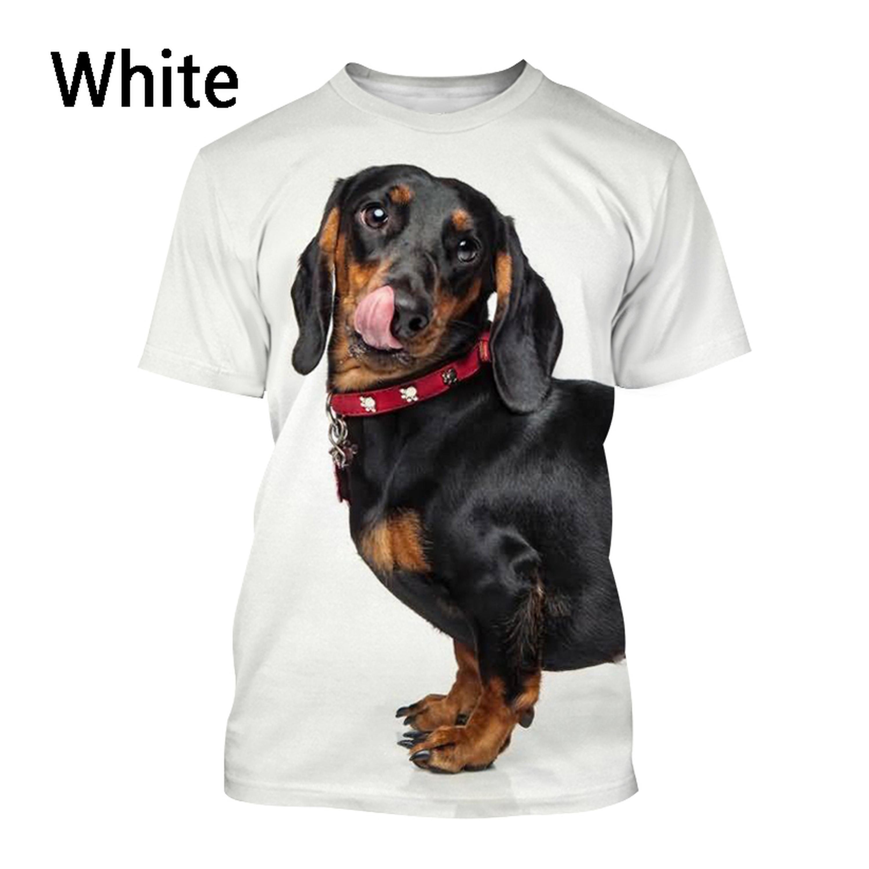 ETST 07 Teckel T-shirt Heren Mode 3D Bedrukt Korte Mouw Zomer Casual Honden Shirt Top Trendy Heren 5XL