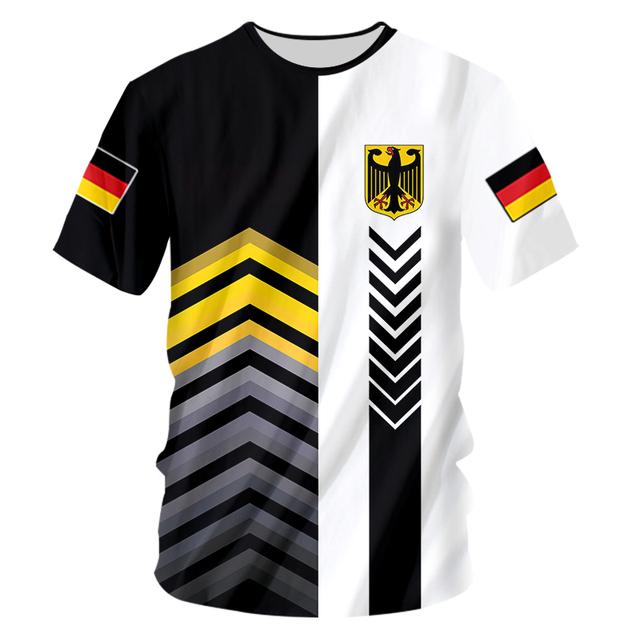 Baibao QIQI Duitse heren T-shirt Street Casual Top Duitse vlag Print Oversize Shirts Straat Hip Hop Harajuku Vintage Kleding O-hals Trui XXXXXL