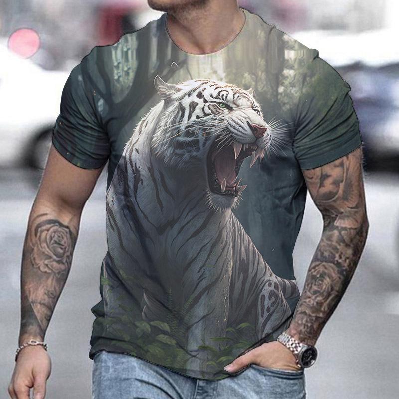 ETST WENDY 05 Dieren T-shirt voor mannen 3D Tijger bedrukte mode heren Street Designer korte mouwen Harajuku sweatshirt losse oversized T-shirts M