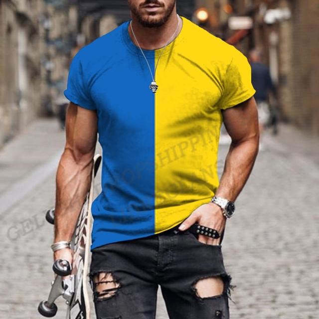 Bobby 2 Oekraïne Vlag 3d Print T-shirt Mannen Vrouwen Mode T-shirts Tops Kinderen Hip Hop Tops Tees Zomer Heren T-shirt Oversized Tops Unisex 2XL