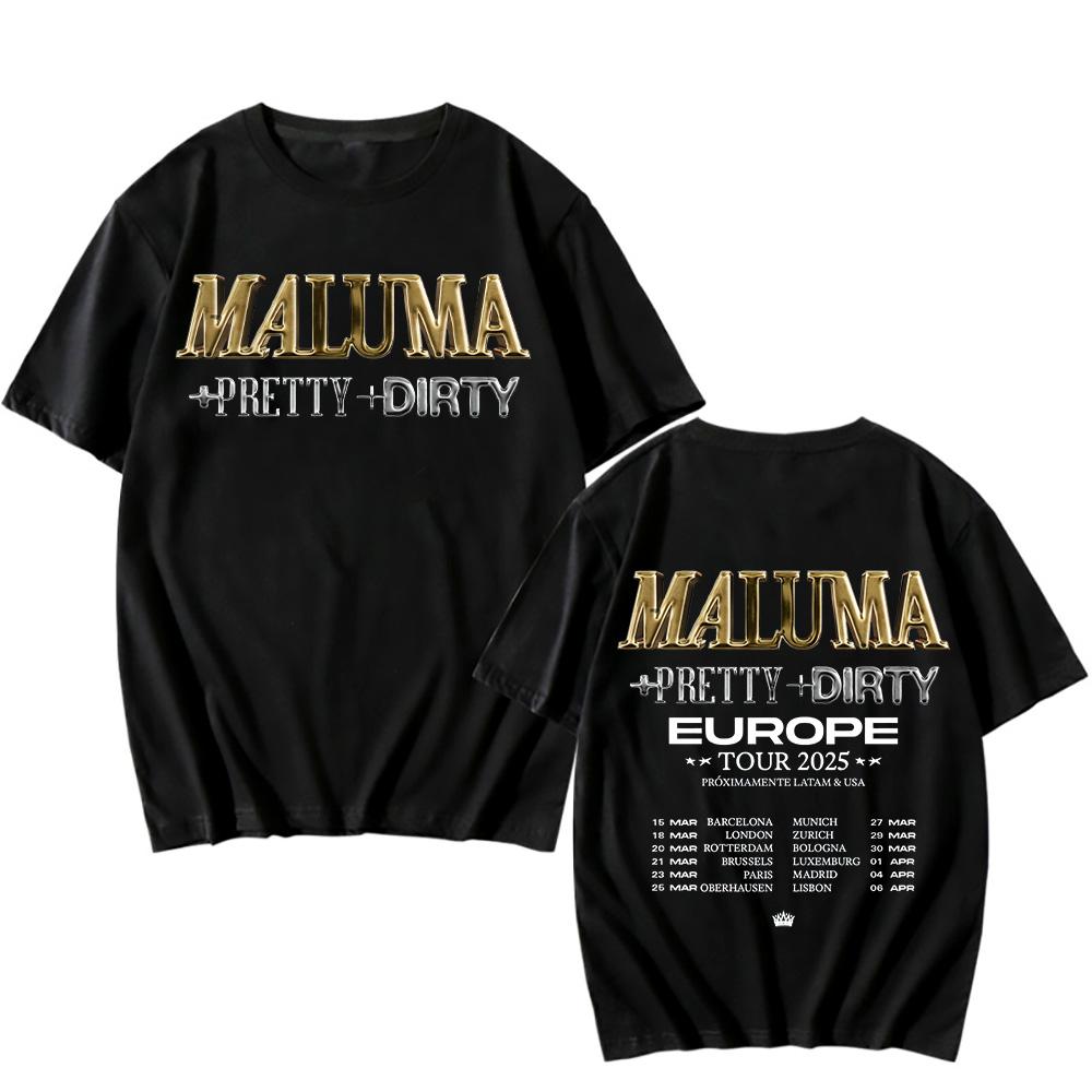 Trendy discount Rapper Maluma T-shirts Maluma +pretty+dirty Europet Tour 2025 T-shirt Heren Dames Katoenen T-shirts Y2k Unisex Retro Harajuku Top Kleding XXL
