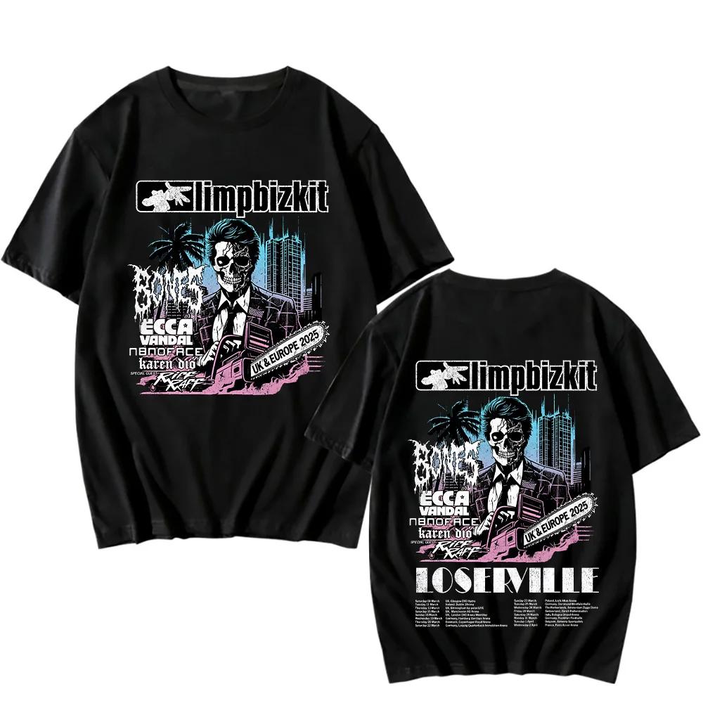 Planet clothing wholesale Limp Bizkit UK en Europa Tour 2025 T-shirt Rap Rock Vintage Katoenen T-shirts Nieuw Geniet Eerste T-shirts Unisex Mode Crewneck Kleding L