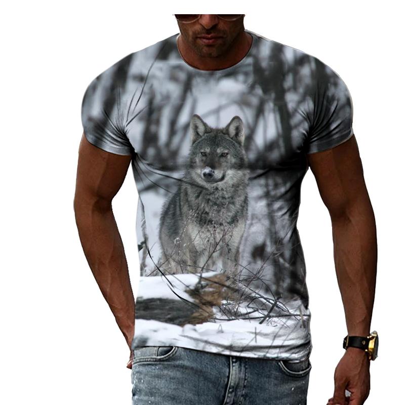 ETST WENDY 05 Mode Hip Hop 3D Animal Wolf Mannen t-shirt Zomer Trendly Casual Persoonlijkheid Gedrukt grafische t-shirts O-hals Korte Mouw Tees S