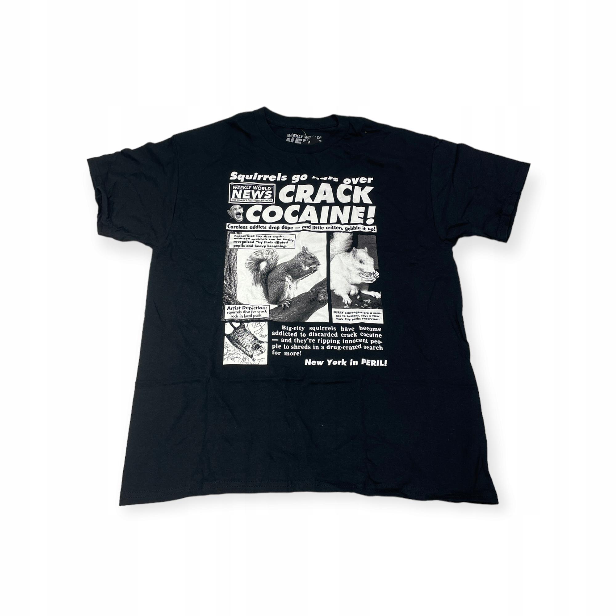 Outletup-clothes Koszulka T-shirt męski okrągły dekolt SPENCER'S WEEKLY WORLD NEWS L