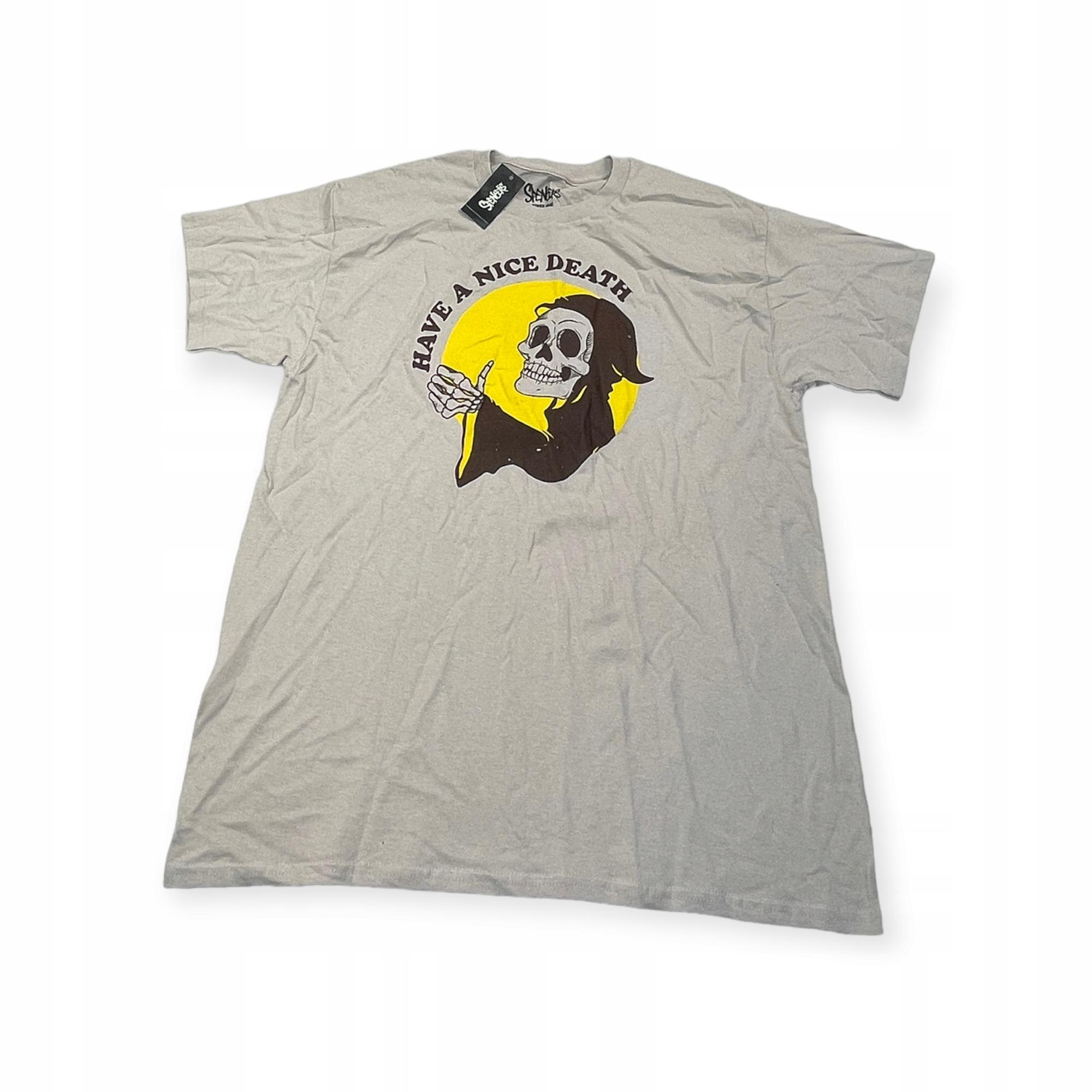 Outletup-clothes Koszulka T-shirt męski okrągły dekolt SPENCER'S nadruk L