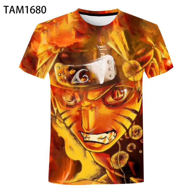 Baibao QIQI T-shirt met korte mouwen Naruto Japanse cartoon mode casual kinderen herenkleding 3D bedrukte topkleding met korte mouwen M