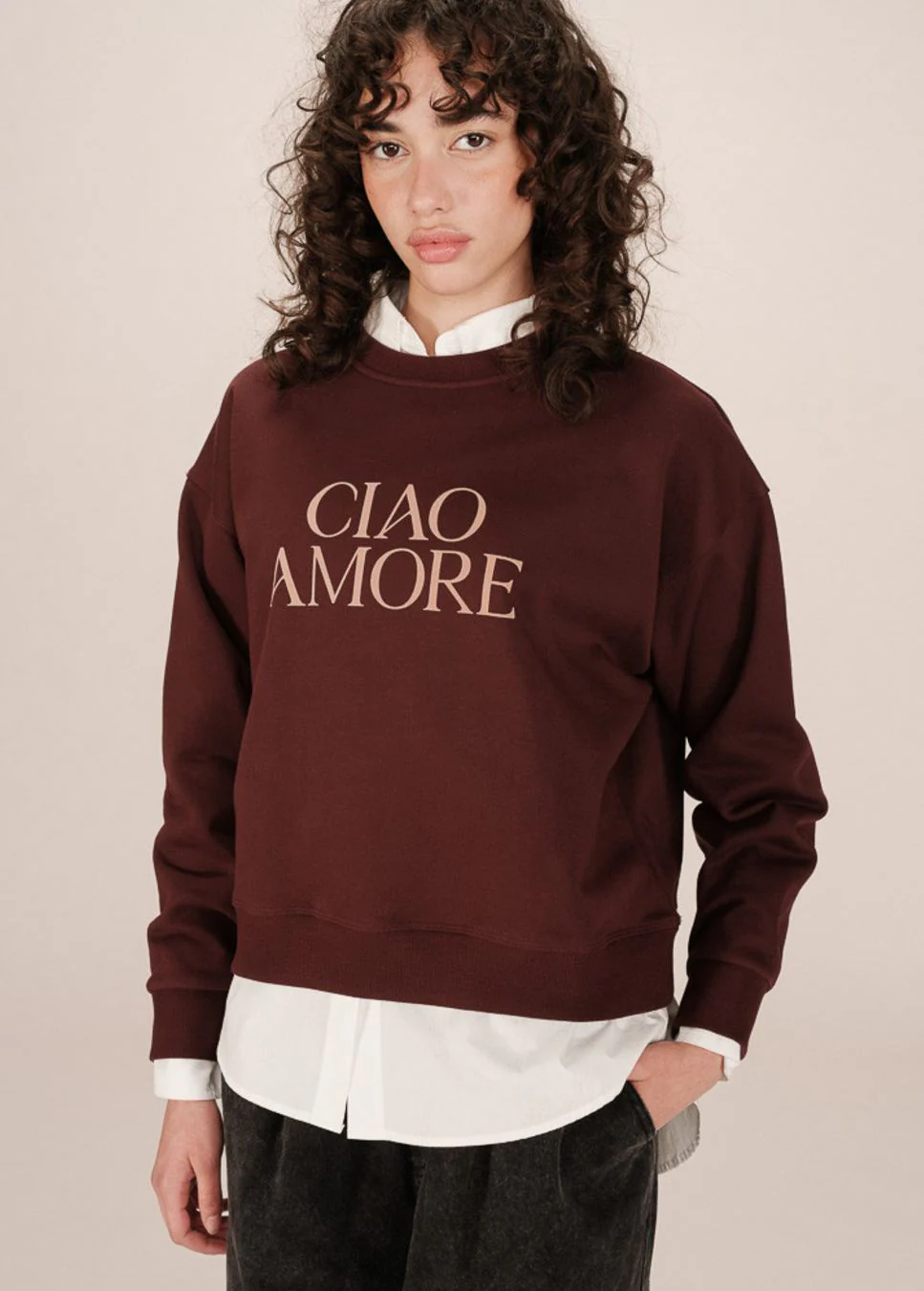 Grace & Mila Sigil sweater opdruk bordeaux