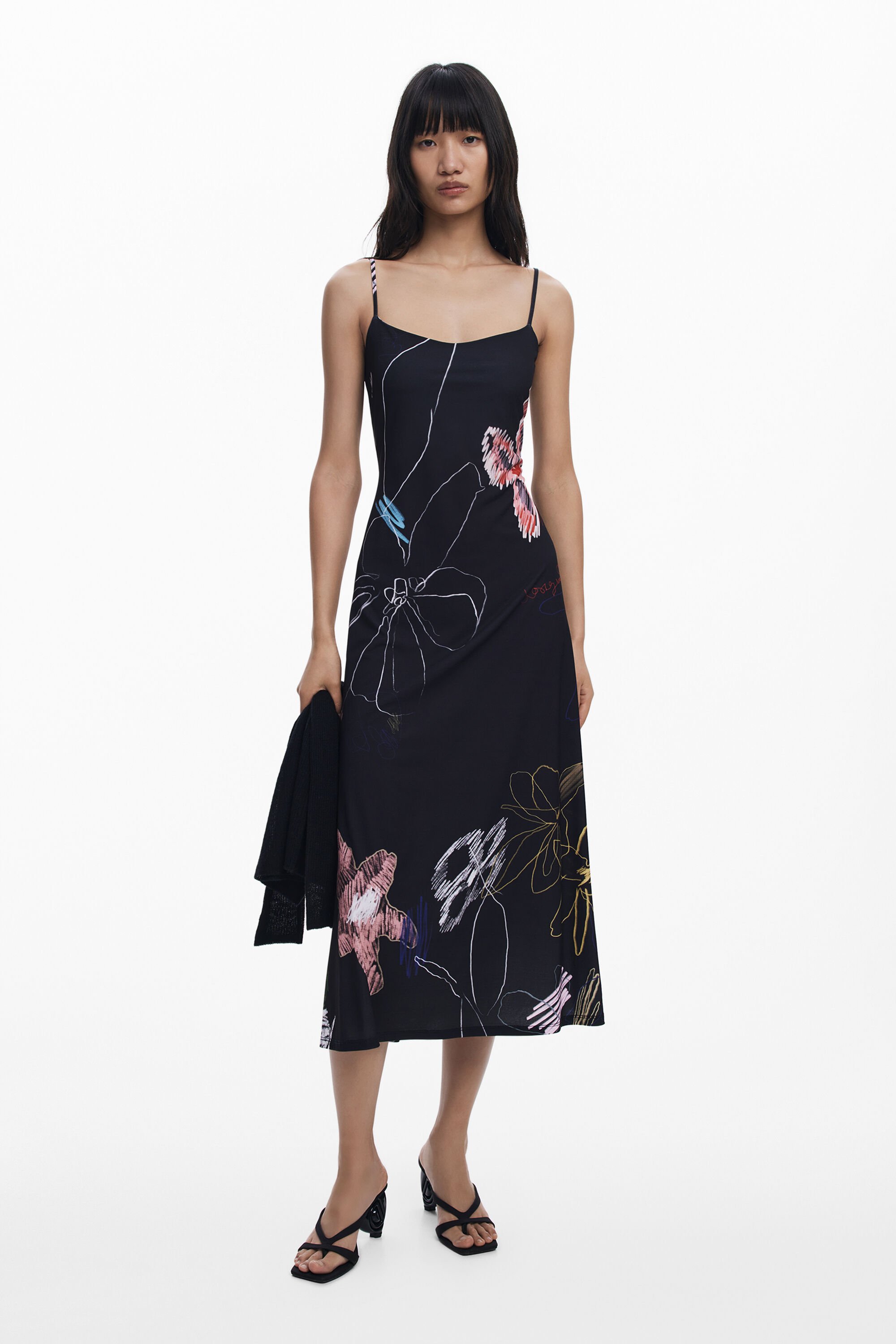 Desigual 2-in-1 jurk met strepen - BLACK