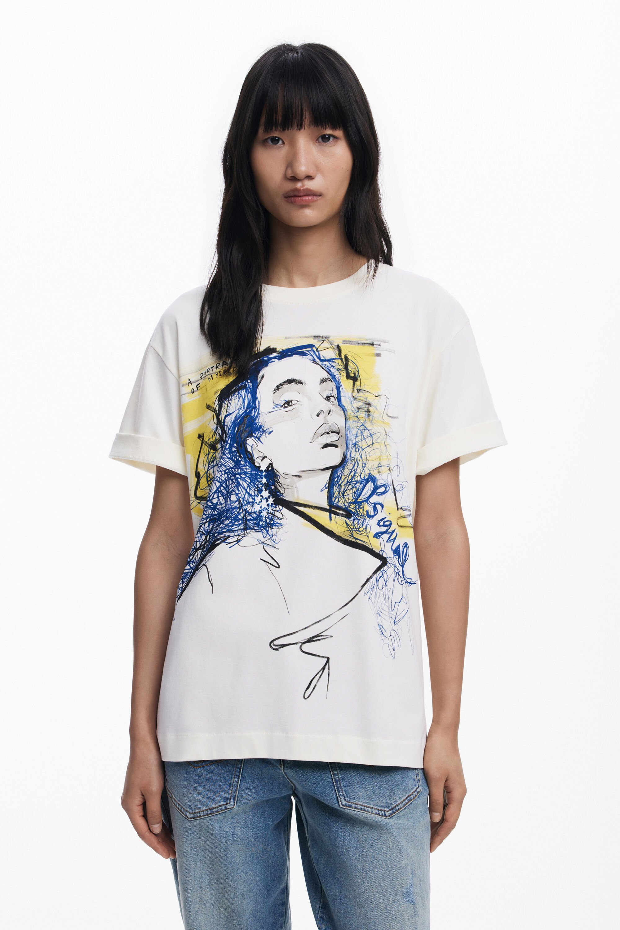 Desigual Portret T-shirt - WHITE